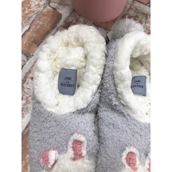 Jane And Bleecker Critter Ballerinas Plush Hose Slippers Soft Bunny One Pair - Picture 4 of 7